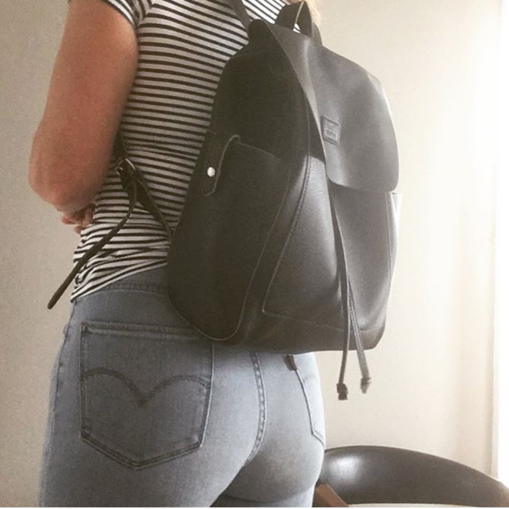 Roots leather backpack